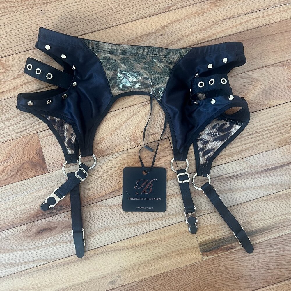 Honey Birdette Briony Leopard Garter XS